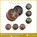 Fashion Brass Inlayed Wooden Ear Plugs Tunnel Piercing Body Jewelry